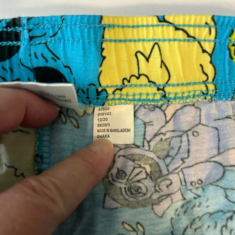 Sesame Street Blue and Yellow Cartoon Pajama‎ Pants